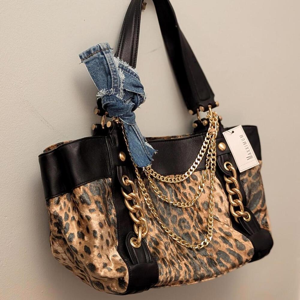 Y2K Maxximum Leopard Chain Tote – Deadstock Statement Bag - Picture 3 of 7